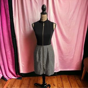Ted Baker London sleeveless black and white dress zip up size 1 NWOT